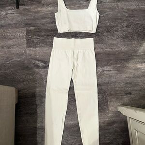 Cream Sports Bra and Leggings set